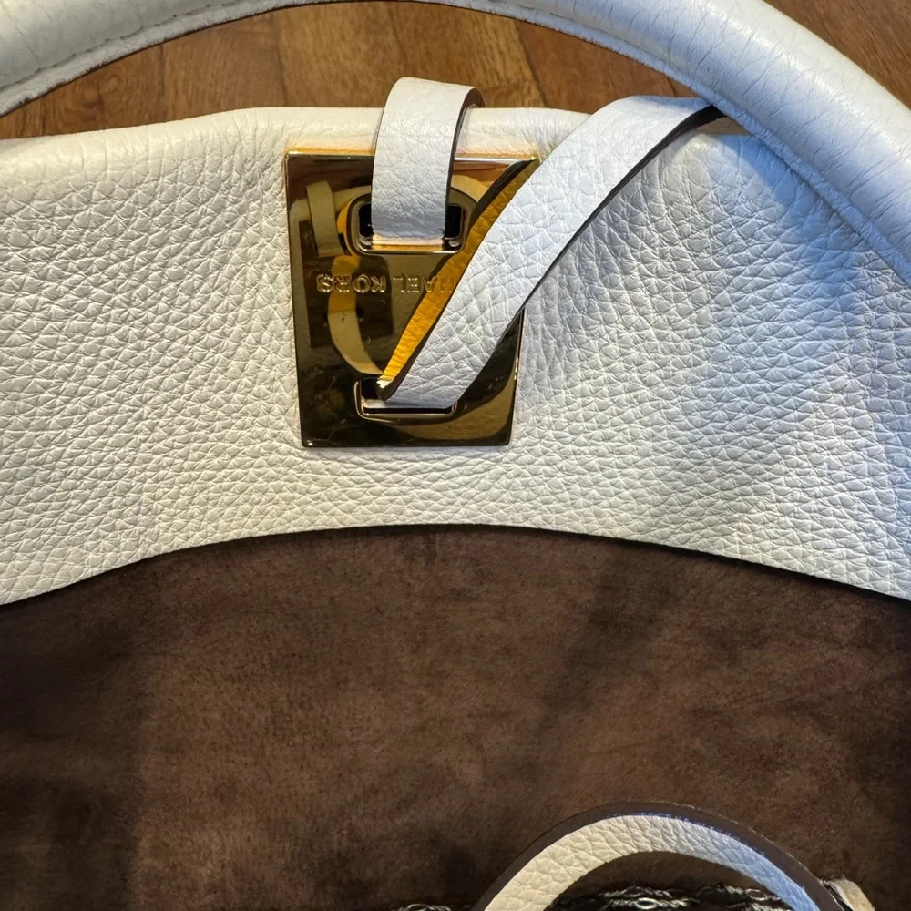 Rare Limited Edition Michael Kors Miranda White Leather/Shoulder Tote Bag EUC - Picture 11 of 16
